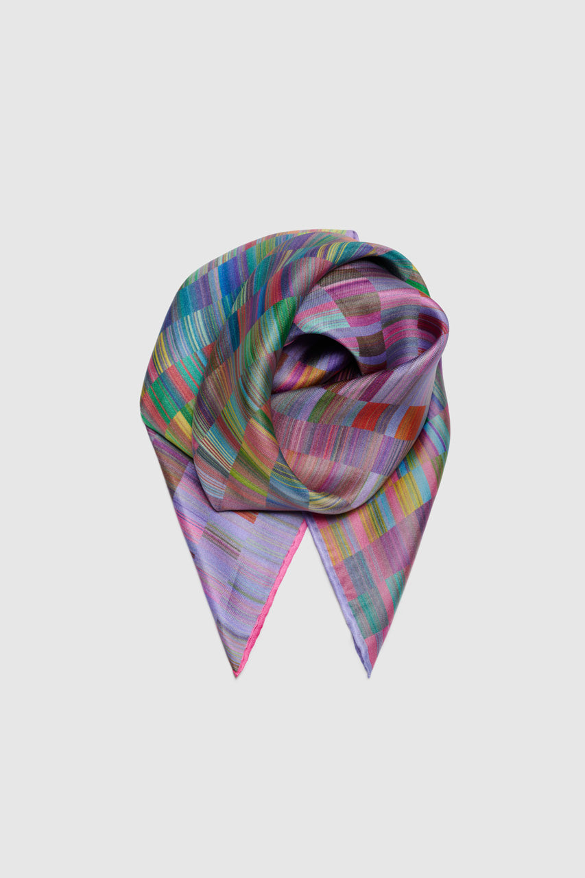 Printed Silk Square Scarf in Giverny Gardens