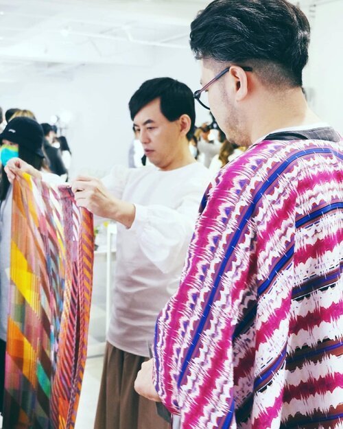 MICKEY HUANG WITH OUR NEW PATTERNS, TAIPEI