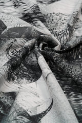 DANCING SHADOWS COTTON SILK SCARF