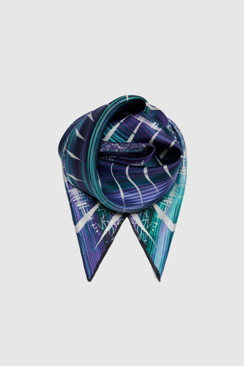 SILVER ICE SILK TWILL SCARF 54