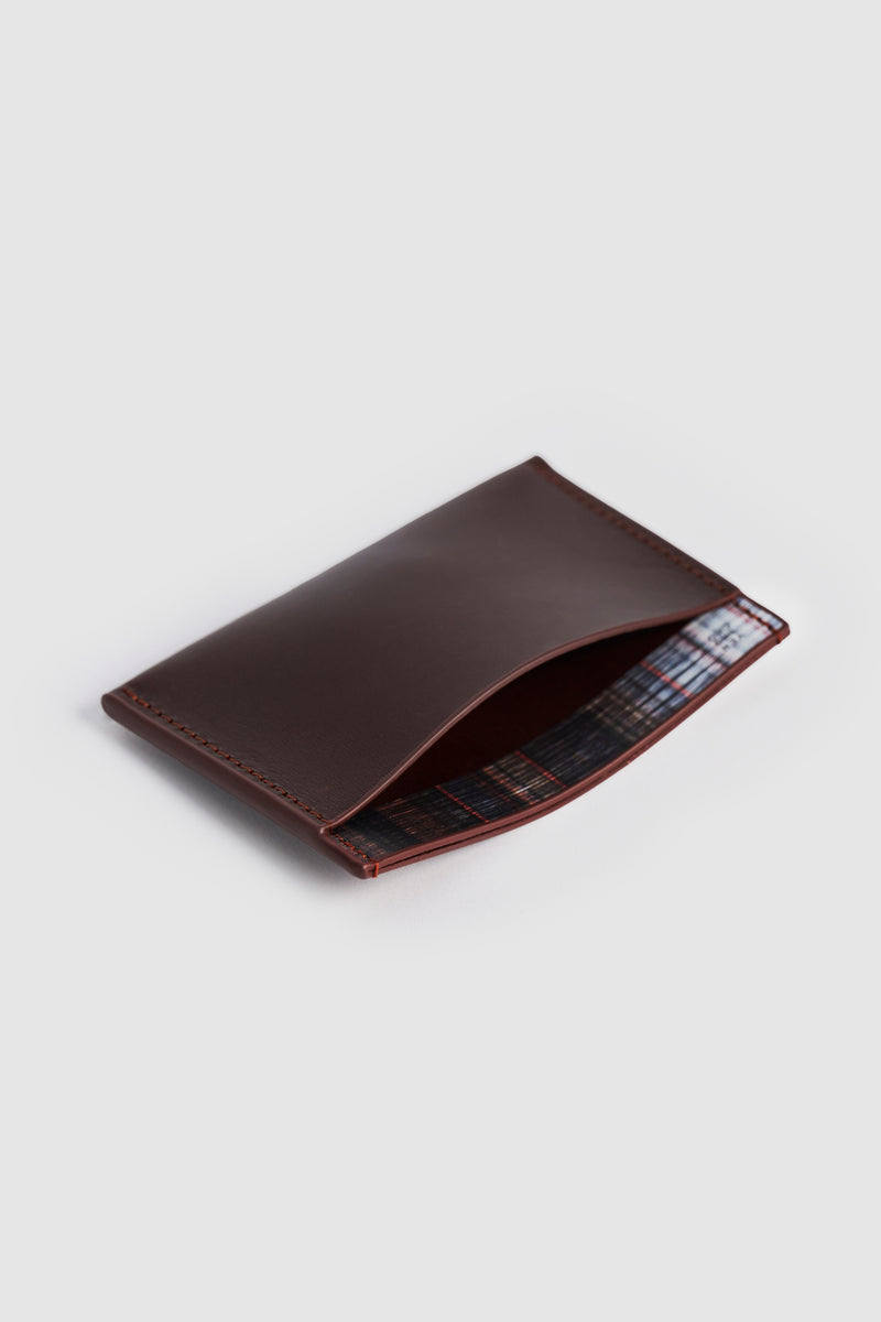 WATERFALL PLEAT LEATHER CARD HOLDER