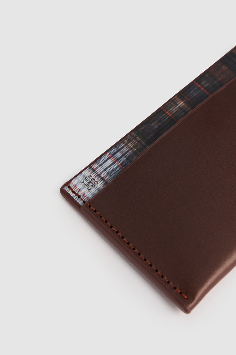 WATERFALL PLEAT LEATHER CARD HOLDER