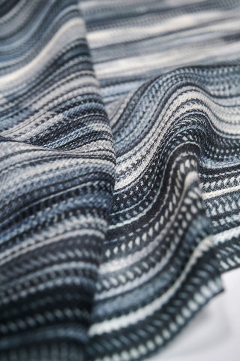 CASCADING PLEAT PURE WOOL SCARF