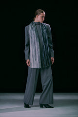 CASCADING PLEAT PURE WOOL SCARF