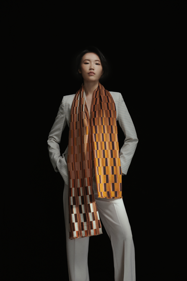 100% Wool Scarf Purple and Brown Leopard Print WO3015 – Yangtze Store